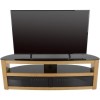 Burghley Affinity Curved TV Stand 1500 Oak / Black Glass