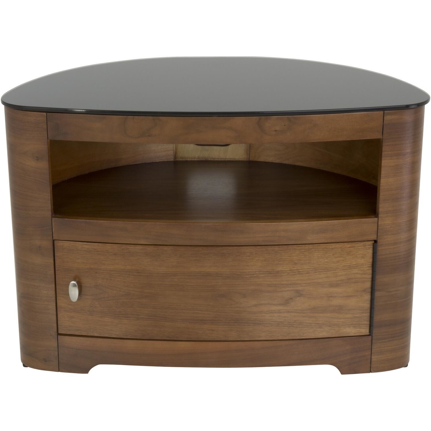 Blenheim Affinity Curved TV Stand 800 Walnut / Black glass