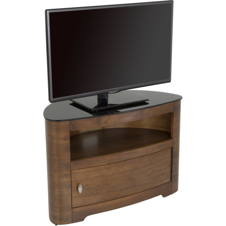 Blenheim Affinity Curved TV Stand 800 Walnut / Black glass