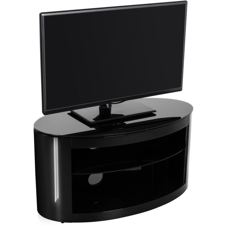 Buckingham Affinity Oval TV Stand 800 Black / Black Glass