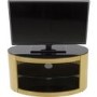 Ex Display - Buckingham Affinity Oval TV Stand 800 Oak / Black Glass