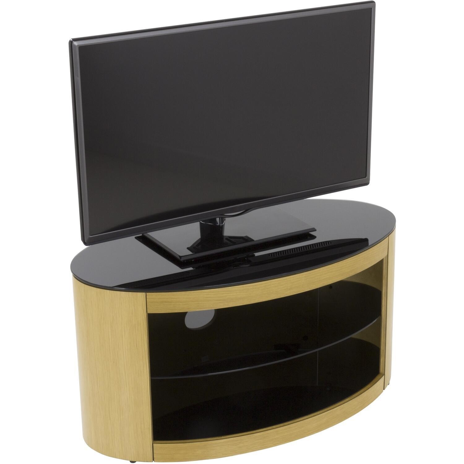 Buckingham Affinity Oval TV Stand 800 Oak / Black Glass FS800BUCO