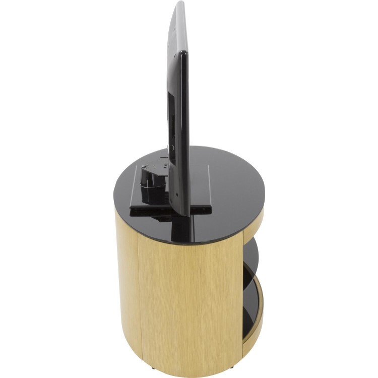 Ex Display - Buckingham Affinity Oval TV Stand 800 Oak / Black Glass