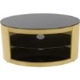 Ex Display - Buckingham Affinity Oval TV Stand 800 Oak / Black Glass