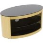Ex Display - Buckingham Affinity Oval TV Stand 800 Oak / Black Glass