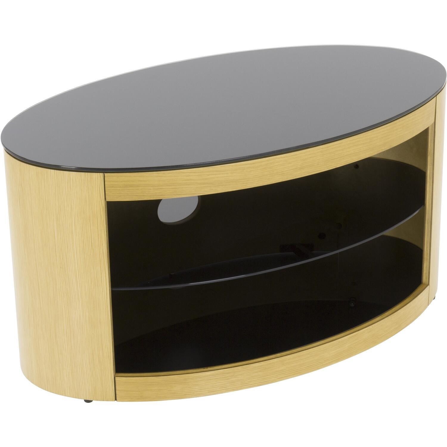 Buckingham Affinity Oval TV Stand 800 Oak / Black Glass FS800BUCO