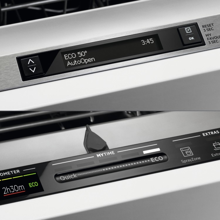 AEG Series 7000 GlassCare Integrated Slimline Dishwasher - D-Rated Black Control Panel