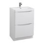 White Free Standing Bathroom Vanity Unit & Basin - W600 x H850mm - Oakland