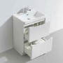 White Free Standing Bathroom Vanity Unit & Basin - W600 x H850mm - Oakland