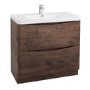 Walnut Free Standing Bathroom Vanity Unit & Basin - W900 x H850mm - Oakland