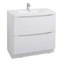 White Free Standing Bathroom Vanity Unit & Basin - W900 x H850mm - Oakland