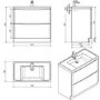 White Free Standing Bathroom Vanity Unit & Basin - W900 x H850mm - Oakland