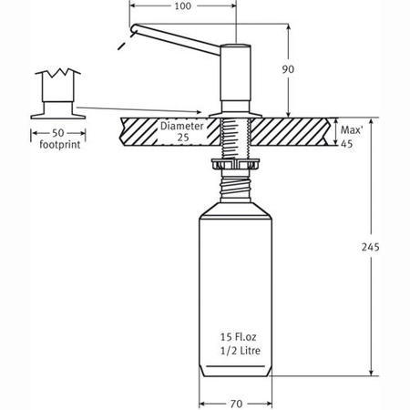 Franke FSDSS Soap Dispenser in SilkSteel
