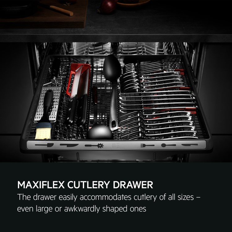 AEG Series 7000 GlassCare Integrated Dishwasher - C-Rated, Black control panel