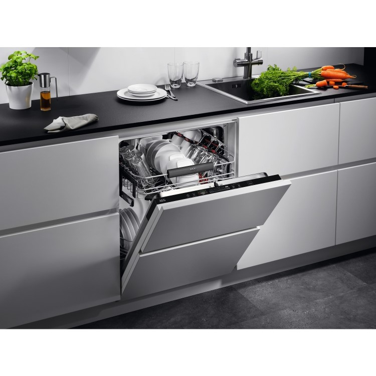 AEG Series 8000 SprayZone Integrated Dishwasher - C-Rated, Black control panel