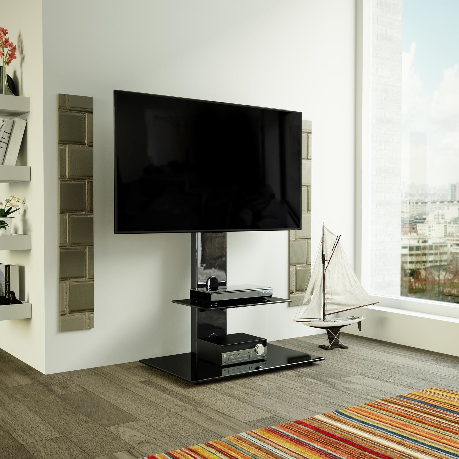 AVF FSL700LEB Lesina Combi TV Stand for TV's up to 65