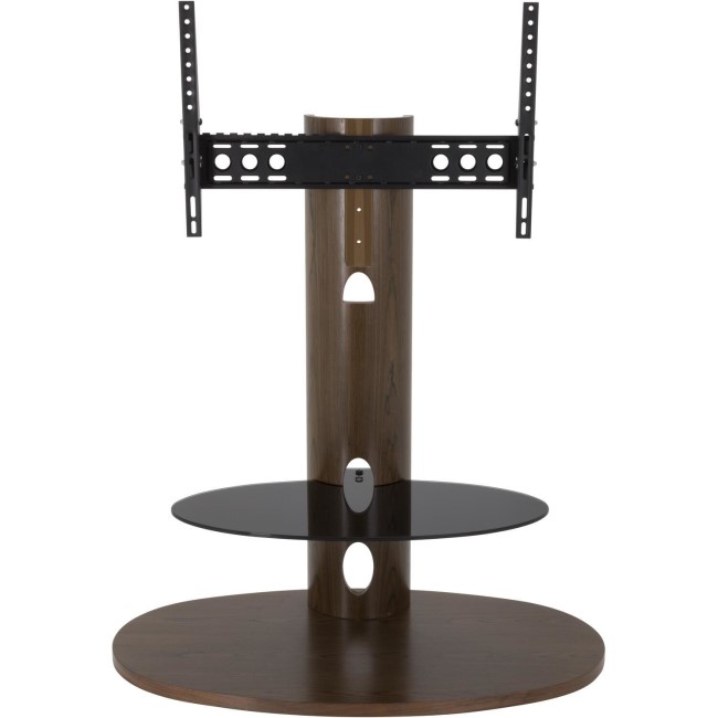 Chepstow Affinity Oval Pedestal TV Stand 930 Walnut / Black Glass