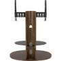 Chepstow Affinity Oval Pedestal TV Stand 930 Walnut / Black Glass