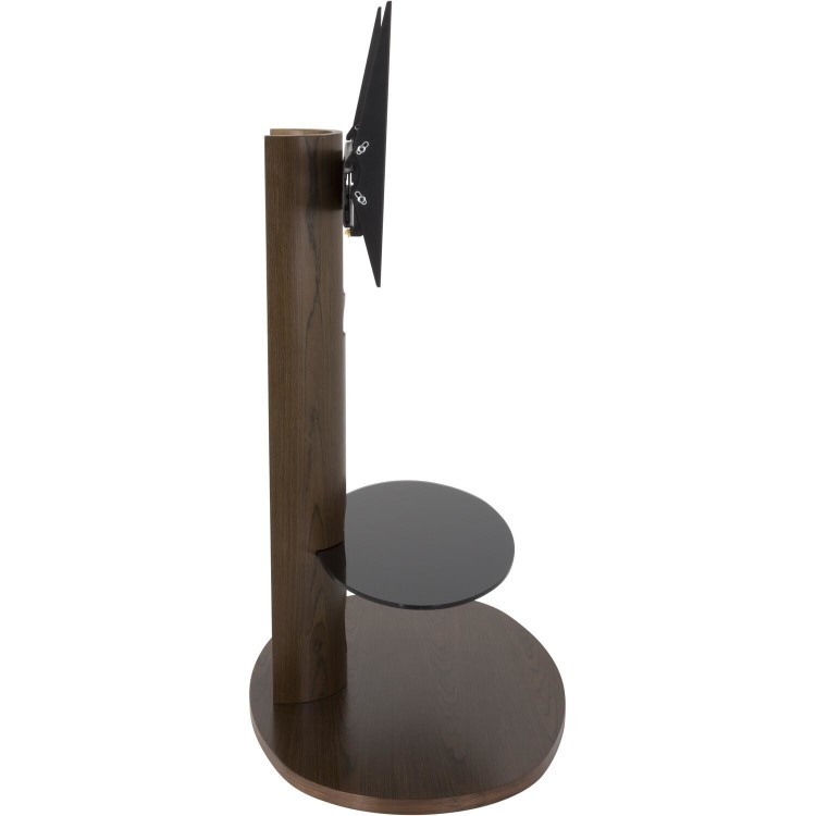 Chepstow Affinity Oval Pedestal TV Stand 930 Walnut / Black Glass