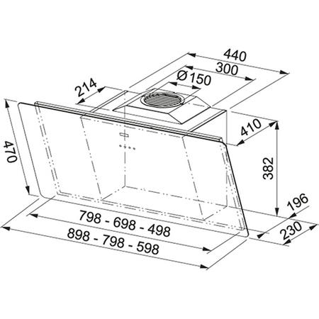 Refurbished Franke FSMA905BK 90cm Smart Angled Cooker Hood Black