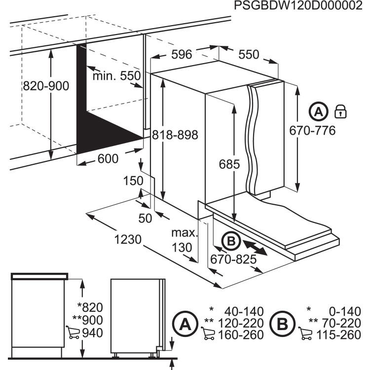 GRADE A1 - AEG FSS62800P Comfort Lift 13 Place Fully Integrated Dishwasher