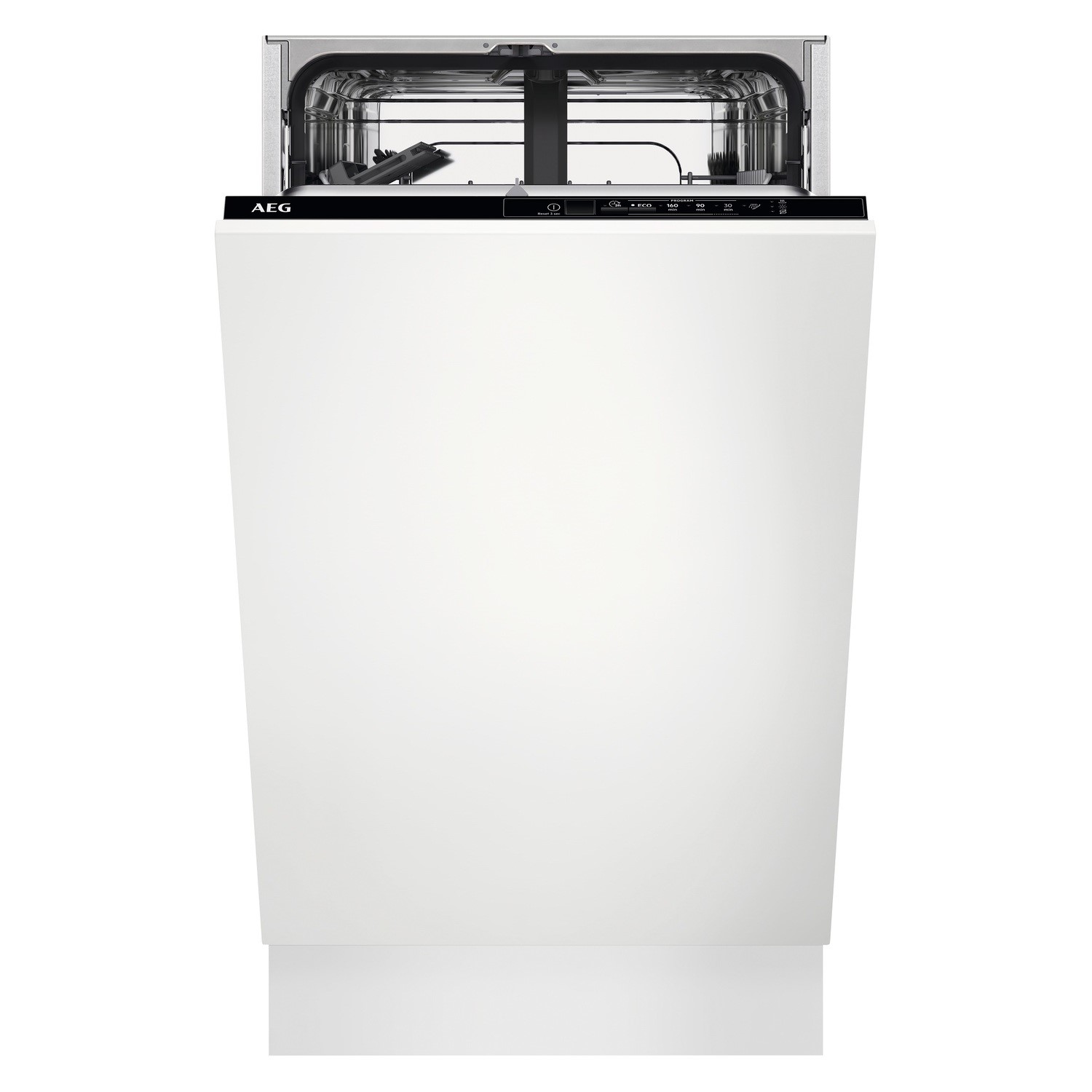 AEG 5000 AirDry Integrated Slimline Dishwasher - 9 Place Settings, Quick Wash, Sliding Hinge