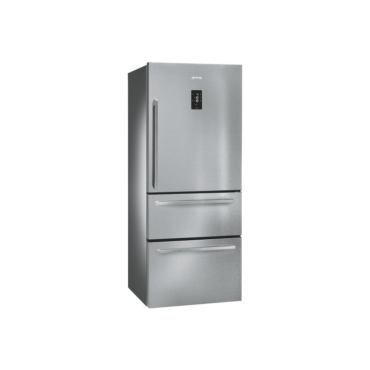 Smeg FT41BXE 74cm Fridge Freezer With 1 Door And 2 Drawers In Stainless Steel And Silver Sides
