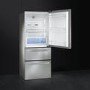 Smeg FT41BXE 74cm Fridge Freezer With 1 Door And 2 Drawers In Stainless Steel And Silver Sides