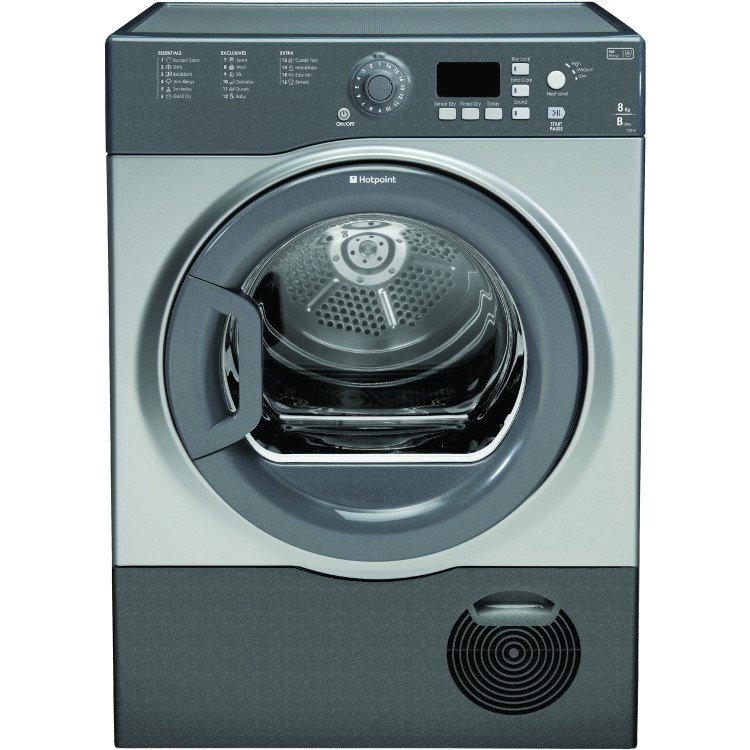 Hotpoint FTCF87BGG 8kg Freestanding Sensor Condenser Tumble Dryer - Graphite