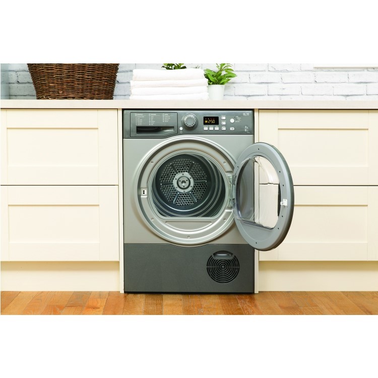 Hotpoint FTCF87BGG 8kg Freestanding Sensor Condenser Tumble Dryer - Graphite