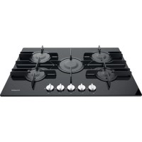 Refurbished Hotpoint FTGHG751DHBK 75cm Gas on Glass 5 Burner Gas Hob with Vertical Flame Black Refurbished Hotpoint FTGHG751DHBK 75cm Gas on Glass 5 Burner Gas Hob with Vertical Flame Black