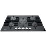 Refurbished Hotpoint FTGHG751DHBK 75cm 5 Burner Gas on Glass Gas Hob with Vertical Flame Black