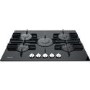 Refurbished Hotpoint FTGHG751DHBK 75cm Gas on Glass 5 Burner Gas Hob with Vertical Flame Black
