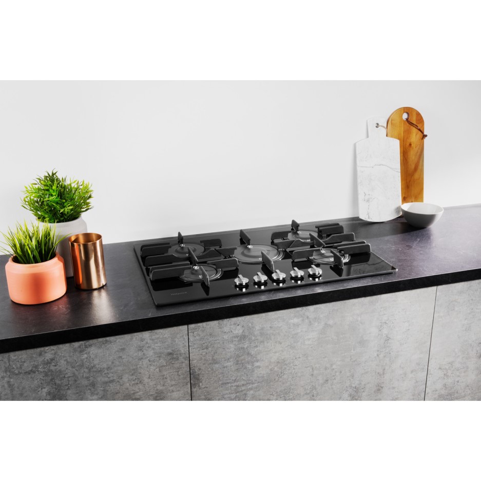 Hotpoint Five Burner Gasonglass Hob Black FTGHG751DHBK Appliances