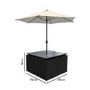 Black Rattan Cube Garden Dining Set - 4 Seater - Parasol Included - Fortrose