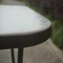 Brown Metal and Cream 4 Seater Garden  Dining Set - Parasol Included