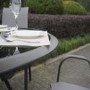 Grey Metal 4 Seater Garden Furniture Dining Set - Parasol Included 
