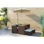 Brown Rattan Garden Furniture - Garden Table and 4 Chairs + Cushions Included 