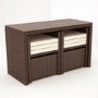 Brown Rattan Garden Furniture - Garden Table and 4 Chairs + Cushions Included 