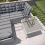 5 Seater Grey Rattan Garden Corner Sofa and Table Set - Aspen