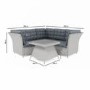 5 Seater Grey Rattan Garden Corner Sofa and Table Set - Aspen