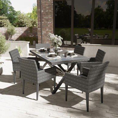 6 Seater Dark Grey Rattan Garden Dining Set Aspen Ftr033 Appliances Direct - Best Budget Patio Dining Sets Uk 6 Seater Dark Grey Rattan Garden Dining Set Aspen Ftr033 Appliances Direct - Best Budget Patio Dining Sets Uk