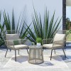 2 Seater Woven Rope Effect Bistro Set - Natural - Como