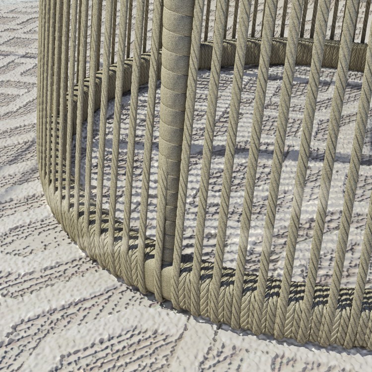 2 Seater Woven Rope Effect Bistro Set - Natural - Como