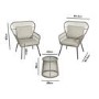 2 Seater Woven Rope Effect Bistro Set - Natural - Como