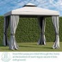 3x3m Grey Gazebo with Curtains and  Mosquito Net  - Fortrose