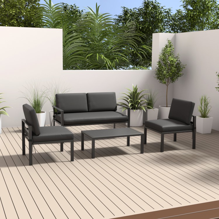 Grey Metal Garden Sofa Set - Como