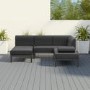 Grey Metal Modular Garden Corner Sofa Set with Bolster Cushions - Como