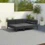 Grey Metal Modular Garden Corner Sofa Set with Bolster Cushions - Como