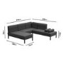 Grey Metal Modular Garden Corner Sofa Set with Bolster Cushions - Como
